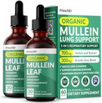 5-in-1 Mullein Drops for Lungs - Mullein Leaf Extract for Lungs Detox and Respiratory Lung Health - Mullein Tincture with Elderberry, Marshmallow & Ginger Root for Bronchial Support - 60 Servings