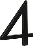 HASWARE 5" Floating House Number for Outside, Zinc Alloy Modern Outdoor Address Sign for Yard Street and Mailbox, Address Numbers and Letters for House (4, Black)