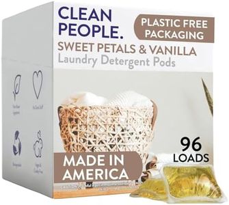 The Clean People Laundry Detergent Pods - Hypoallergenic Laundry Pods - Ultra Concentrated, Recyclable Packaging, Stain Fighting - Sweet Petals, 96 Pack