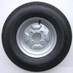 leisure MART 500 x 10 inch trailer wheel and tyre with 4 ply tyre and 4 inch PCD (NOT SUITABLE FOR ERDE TRAILERS) Pt no. LMX264 PLEASE DO NOT BUY UNTIL YOU HAVE CHECKED YOUR PCD