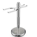 Viking Revolution Chrome Safety Razor Stand - Razor Holder and Shaving Brush Stand, Shaving Stand to Prolong the Life of Your Razor - Shaver Holder with Weighted Bottom for Extra Stability