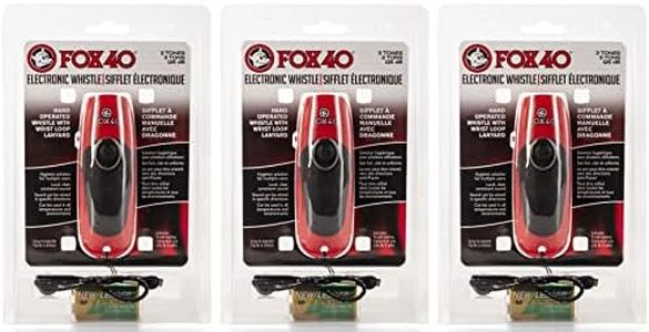 Fox 40 Electronic 3 Tone Whistle w/ Adjustable Wrist Lanyard (3-Pack)