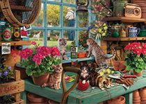 Puzzles for Adults 1000 Piece, Wooden Window Cats Jigsaw Puzzles 1000 Pieces for Adults Family Friends (Window cats)