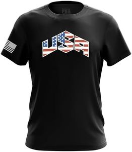 American Flag Patriotic Men’s T-Shirt, Lightweight Classic Fit Crew Neck & Short Sleeve Shirt, Usa, Medium