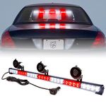 Xprite 31.5 28 LED White & Red 7 Modes Traffic Advisor Emergency Warning Vehicle Strobe Light Bar Kit