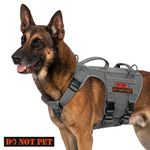 OneTigris Tactical Dog Harness with 5X Metal Buckle,Dog MOLLE Vest with Handle,No Pulling Front Clip,Hook and Loop Panel for Dog Custom Patch