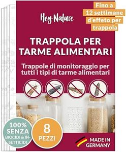 Hey Nature Trappola Anti tarme Alimentari, 8 Pezzi, trappole Anti farfalline Alimentari Senza insetticidi. Effetto d'attrazione Massimo per rilevare l'infestazione, Trappola di monitoraggio antitarme