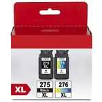 VOREDO PG-275XL CL-276XL for Canon Ink 275 276 Combo Pack XL Cartridges PG275 CL276 Printer Pixma TR4720 TS3522 TS3520 TS3500 TR4722 TR4700 Series(1 Black, 1 Tri-Color)