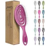 Ninabella Organic Detangle Hair Brush for Women, Men and Children - Does Not Pull Hair - Hair Straightening Brushes for Curly, Straight and Wet Hair - Unique Spiral Hairbrush