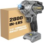 1/4-Inch Cordless Impact Driver for Dewalt 20V Battery (Bare Tool), 2800 in-lbs Brushless Motor, 3-Speed (0–3900 RPM) Compact & Portable Driver for Construction and DIY Projects, Auto-Stop & LED Light