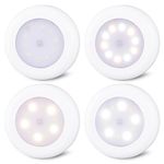 STAR-SPANGLED 4 Pack 3.1” Dimmable Push Tap Lights, Stick on LED Touch Puck Lights AA Battery Operated, 3 Color Modes Sticky Button Lights for Classroom, Kitchen, Under Cabinet, Closet