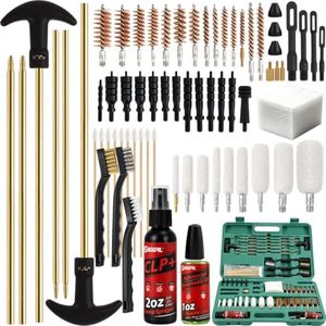 SBGGRL 118-Pack Gun Cleaning Kit, Universal Handgun Cleaning Lubricant Kts for 9mm,.22,.38,.357,.40,.45 All Guns Caliber, Pistol Bronze Brushes, Rod, CLP Gun Oil Cleaner Maintenance & Accessories Case