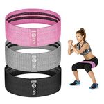 Te-Rich Resistance Bands for Legs and Butt, 3- Piece Fabric Exercise Band Set, Stretch Cloth Workout Loops [Wide Non-Slip] Fitness Gym Bands for Women Men Booty Squat Hip Thigh Training