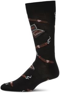 MeMoi Smoker's Delight Cigar Socks | Men's Cigar Novelty Socks Black MMF 000002 One Size 10-13