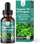 USDA Organic Oregano Oil Drops - Super Concentrated Organic Oil of Oregano Drops for Fast Absorption Digestive Health and Immune Support - Non GMO Vegan 100% Pure Oregano Oil Drops for Adults (1 Pack)