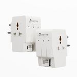 speculo 5 in 1 Multi Plug Outlet Extender, 3 Outlet Wall Adapter, Multiple Outlet Splitter, Grounded Wall Tap Power Plug Expander for Cruise Ship Home Office Dorm Essentials-White (1-PES)