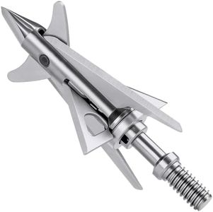 AOULGKA 4-Blade Hunting Hybrid Broadhead 4 Pack 100/125 Grain Archery Mechanical Broadhead for Compound Bows and Crossbows