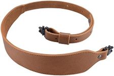 Boosteady Padded Rifle Sling Buffalo Hide Leather Sling with Swivels, Durable Gun Strap, Metal Hardware 1" Wide