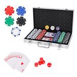 Playwus Casino Poker Chip Set,300Pcs Poker Chips With Aluminum Case,11.5 Gram Chips For Texas Holdem Blackjack Gambling