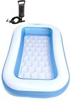 Anokhichaabi Combo 5.5Ft Inflatable Swimming Bath Tub with Pump for Adults and Kids (White & Blue)