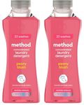 method Concentrated Laundry Detergent, Washing Liquid Fresh Peony Blush Scent,1 x 33 Washes, 1x 990ml (Pack of 2)