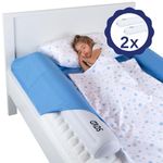 2-Pack Inflatable Bed Rails for Toddlers - Secure Travel Bed Bumpers - Bed Guard for Kids - Blow up Bed Rails for Twin, Full, Queen, King Size Beds