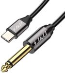 J&D USB-C to 6.35mm 1/4 inch TS Audio Cable, Gold Plated USB Type C to 6.35mm 1/4" Male Mono Interconnect PVC Shelled Aux Adapter Cable Compatible with iPhone 15/15 Plus/15 Pro/15 Pro Max, 3.3 Feet