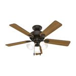 Hunter Fan Company, 50881, 44 inch Swanson New Bronze Ceiling Fan with LED Light Kit and Pull Chain