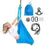 Harkla Sensory Swing - Indoor Sensory Swing for Kids with ADHD, Sensory Toys for Autism - Comes with Rock Climbing Rated Hardware and Soft Nylon Fabric for Calming Effect, Holds Up to 200lb