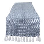 DII CAMZ11272 Braided Cotton Table Runner, Perfect for Spring, Fall Holidays, Parties and Everyday Use, 15x72, French Blue