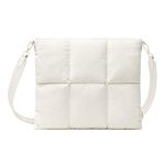 Comfyable Puffy Tablet Shoulder Bag for iPad Pro 13/12.9 Inch M4, iPad Air 13 Inch M2 2024 with Magic Keyboard,Quilted Puffer Puff Tablet Sling Crossbody Bag for Women, Rice