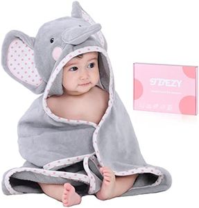 TBEZY Baby Hooded Towel with Unique Animal Design Ultra Soft Thick Cotton Bath Towel for Newborn (Elephant)