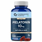 Carbamide Forte Melatonin 10 mg Pills | Sleep Supplement for Better Sleep | Melatonin Tablet for Restful Deep Sleep - 100 Veg Tablets