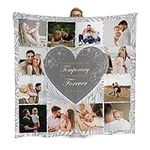 L&S PRINTS Personalised Photo Blanket | Lovely Memory Quote Picture Collage Blanket | Extra Large 150cm x 150cm Fleece Throw | Custom 12 Photo Memory Beautiful Blanket - Made in England