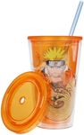 Bioworld Naruto 16 Oz. Acrylic Cup With Reusable Staw and Ice Cubes