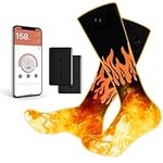 Heated Socks, 5000mAh Upgraded Battery Socks, Foot Warmer with APP Remote Control and 4 Heating Settings, Electric Sock for Men Women Winter Outdoor Skiing Hiking Camping Riding Motorcycle and Hunting