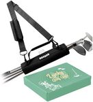 Golf Club Bag Mini Perfect for Men Women Kids with Gift Box and Pocket and Shoulder Strap for Driving Range Course Practice, Golf Bag Lightweight Foldable Durablefor (Carbon)