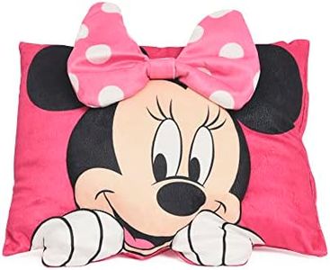 Disney Minnie Mouse 3D Decorative Throw Pillow for Kids Soft Plush Embroidered Cushion for Girls and Boys Gift Essential (13”x16”) by Nemcor , Pink
