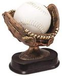 Decade Awards Softball Glove Ball Holder Trophy, Bronze - Game Ball Holder Award - 6 Inch Tall - Engraved Plate on Request
