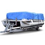 Budge P-1200-1 1200 Denier Pontoon Cover Blue Size PT2: Long Waterproof, Heavy Duty, UV Resistant, 17' to 20' Long (Beam Width Up to 110")