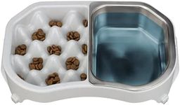 Neater Pet Brands - Neater Slow Feeder - Fun, Healthy, Stress Free Dog Bowl Helps Stop Bloat Prevents Obesity Improves Digestion (Double Diner/w Stainless Steel Bowl, Vanilla Bean)