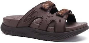 ONCAI Womens Orthotic Sandals Ladies Recovery Walking Slides Arch Support Plantar Fasciitis Comfort Orthopedic Soft Cushion Summer Adjustable Sandalias,Brown Size 6