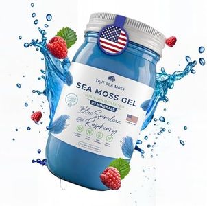 TrueSeaMoss Wildcrafted Irish Sea Moss Gel - Made with Dried Seaweed & Fresh Sea Vegetables, Seamoss - Made in USA (Blue Spirulina and Raspberry, Pack of 1)