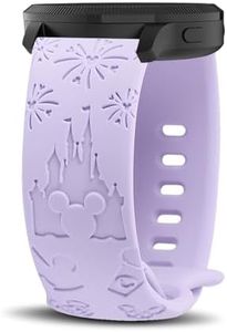 YealRed 20 mm Cartoon Engraved Bracelet Compatible with Garmin Forerunner 165 / Vivoactive 5 / Vivomove Trend, Women's Cute Silicone Watch Strap for Garmin Vivomove Venu Sq 2/ Sport (Purple)
