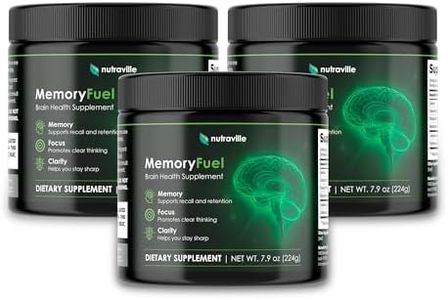 Memory Fuel Creatine Monohydrate Powder for Brain Energy & Focus – 5,000mg Micronized Creatine with L-Theanine, Choline & Magnesium – Cognitive Support Supplement for Adults – MemoryFuel (3-Pack)