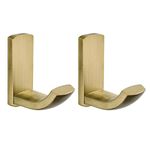 Flybath Coat Hooks Antique Brass Shower Towel Robe Hook for Hanging Bathroom Kitchen Hooks Wall Mounted, Brushed Bronze - 2 Pack