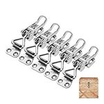 Yetaha 5pcs Toggle Clamp Catch Latches Stainless Steel Adjustable 5610A Quick Release Pull Clip for Tool Box Case Chest Door Trunk Latch Heavy Duty Catch Hasp Catch Hasp