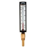 Winters TAS Series Brass Dual Scale Industrial 5AS Straight Thermometer with Thermowell, 30-240 F/C Range, -2 Percent Accuracy, 1/2'' NPT Bottom Mount