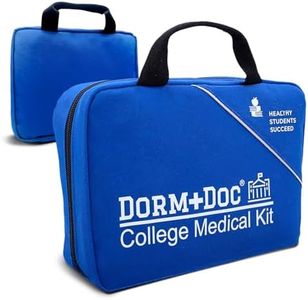 DormDoc College First Aid Kit – Compact Emergency Medical Kit for Dorm Rooms, School, Sports – with Bandages, OTC Medicines for Relief, Gauze, Quick Care Set – Portable Health Kit - 175 PCS, Blue