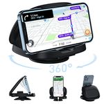 JOYEKY Cell Phone Holder for Car, Vertical Horizontal Car Phone Mount with 360° Rotate Dashboard Cradle Compatible iPhone Samsung Galaxy Android Smartphones, GPS Devices